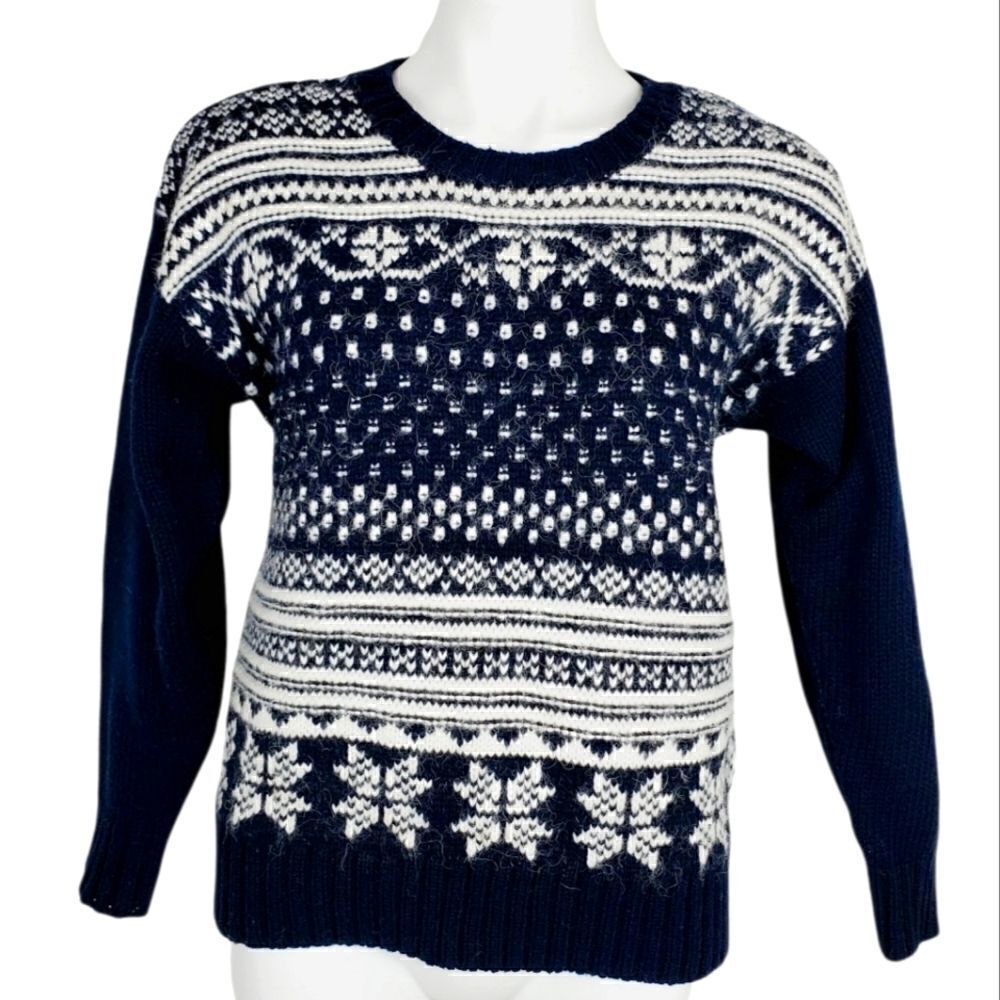 Russ Petites Vintage sweater black white size Small